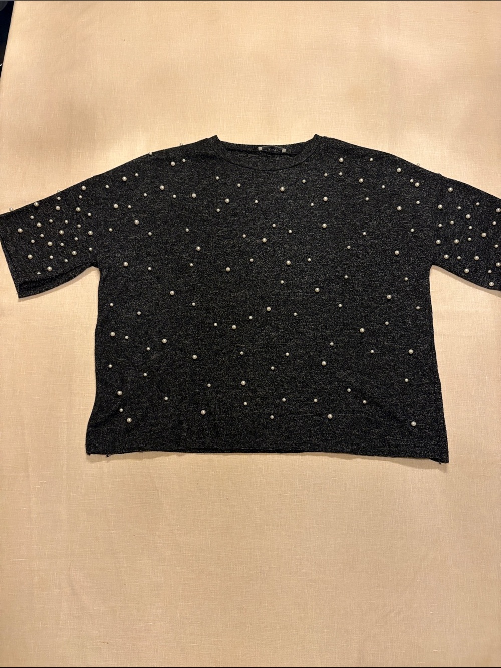 Zara Trafaluc Charcoal Gray Knit Top